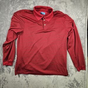Pro Tour Air Play XL Red Black Striped Long Sleeve Polo Golf Shirt Men’s Jordan